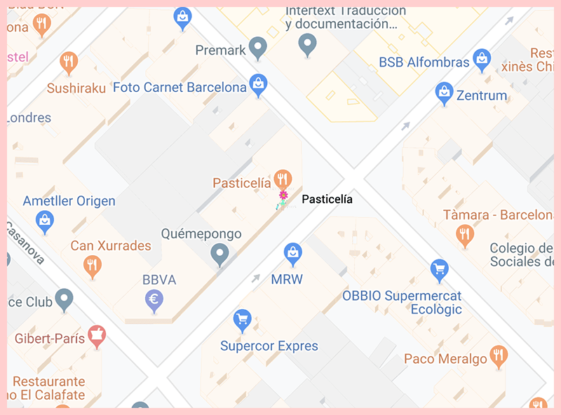 Pasticelia Barcelona Google Map